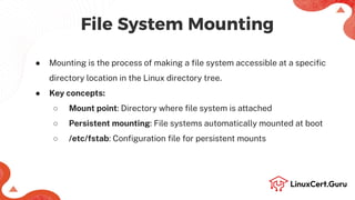 Mount File Systems using UUID and Label - RHCSA (RH134).pdf