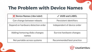 Mount File Systems using UUID and Label - RHCSA (RH134).pdf