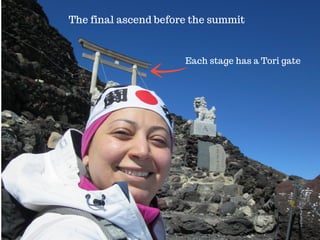The final ascend before the summit
Each stage has a Tori gate
 