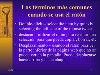 Mouse Basics in Spanish Slide 7