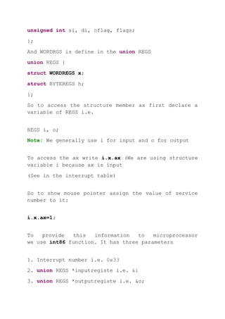 Mouse Programming Language Mouse programming in c | DOCX