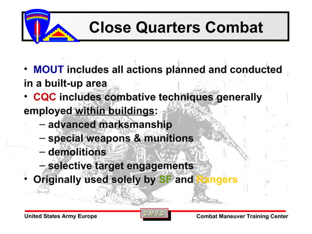 Mout Close Qtrs Combat Class[1] | PPT | Arms & Ammunition | Sensitive ...