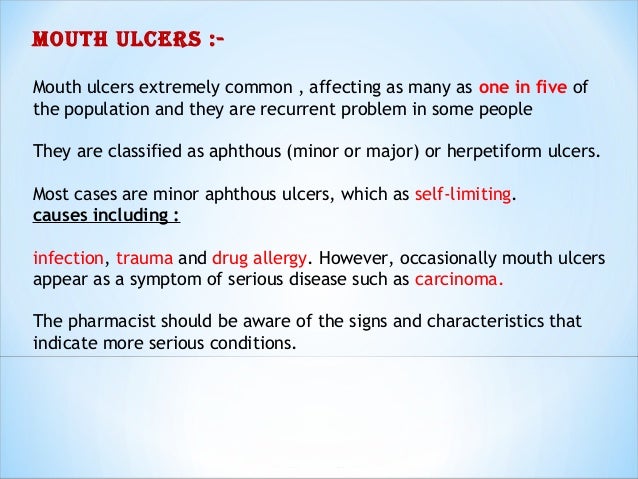 mouth problem ulcers with lec. 3 to symptoms Mouth ulcers responding