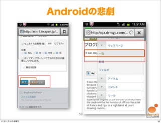 Androidの悲劇




                   53

11年11月18日金曜日                53
 