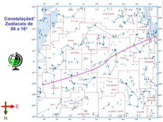Constelações Zodiacais de 08 a 16 h 8  9  10  11  12  13  14  15  16 h 8  9  10  11  12  13  14  15  16 h E N 