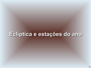 Eclíptica e estações do ano 