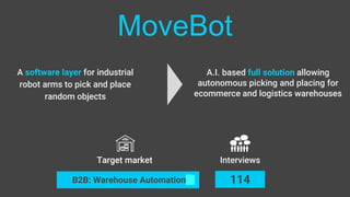 Movebot ENGR245 Lean LaunchPad Stanford 2018 | PPTX | Logistics and ...