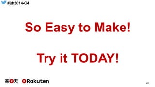 #jdt2014-C4
42
So Easy to Make!
Try it TODAY!
 