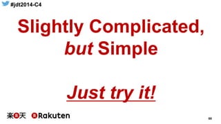 #jdt2014-C4
60
Slightly Complicated,
but Simple
Just try it!
 