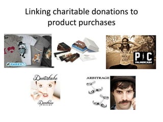 Linking charitable donations to product purchases 