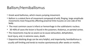 Balism Script Movement Disorders.pptx. Movement disorders | PPTX