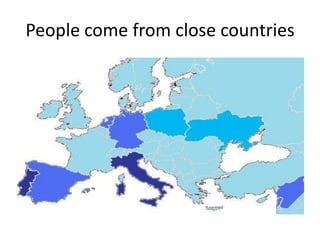 People come from close countries