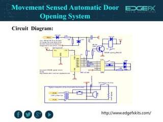 http://www.edgefxkits.com/
Circuit Diagram:
Movement Sensed Automatic Door
Opening System
 