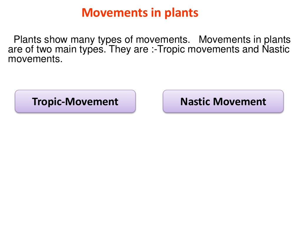 Movements in plants