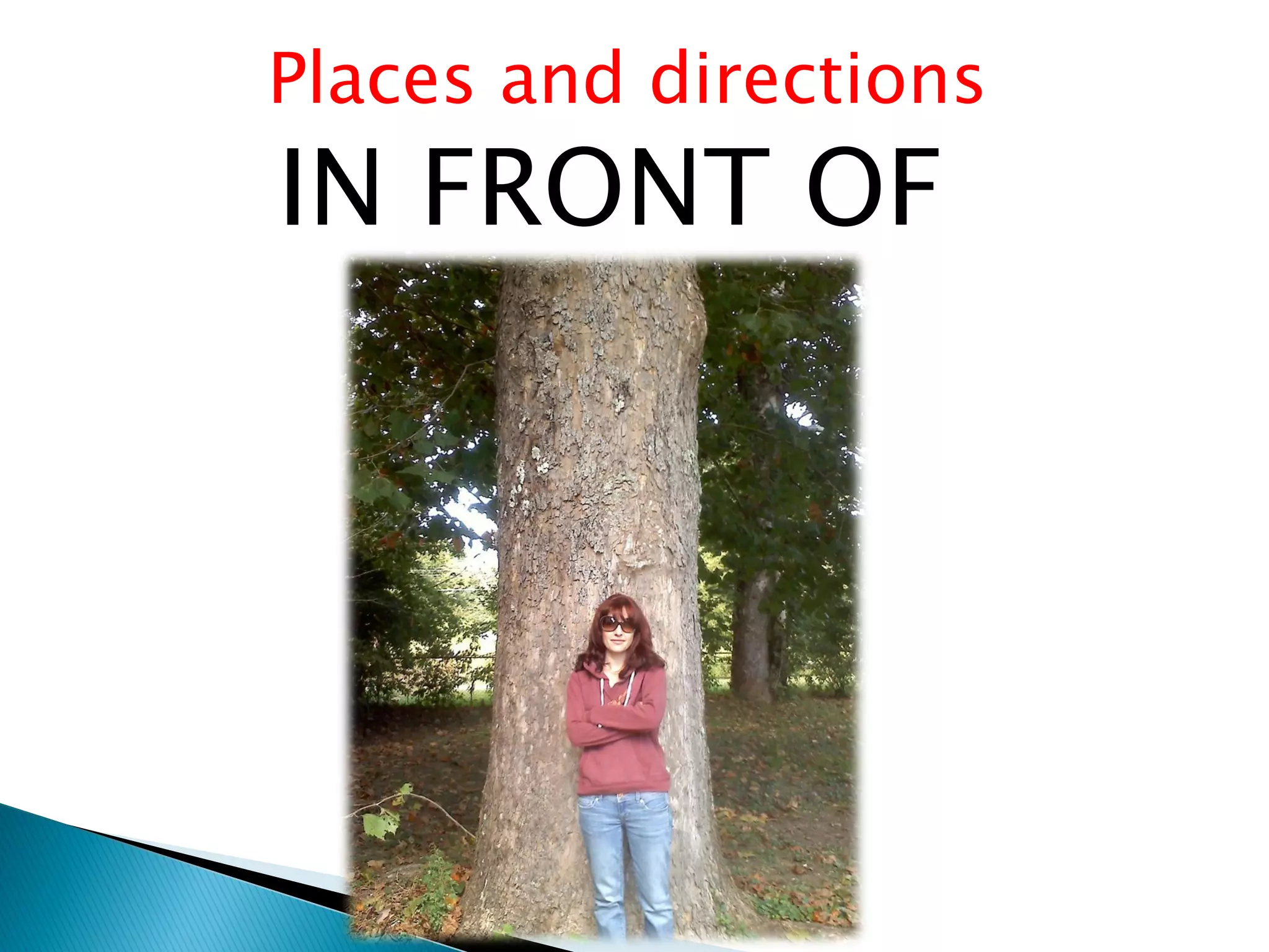 Places and directions
IN FRONT OF