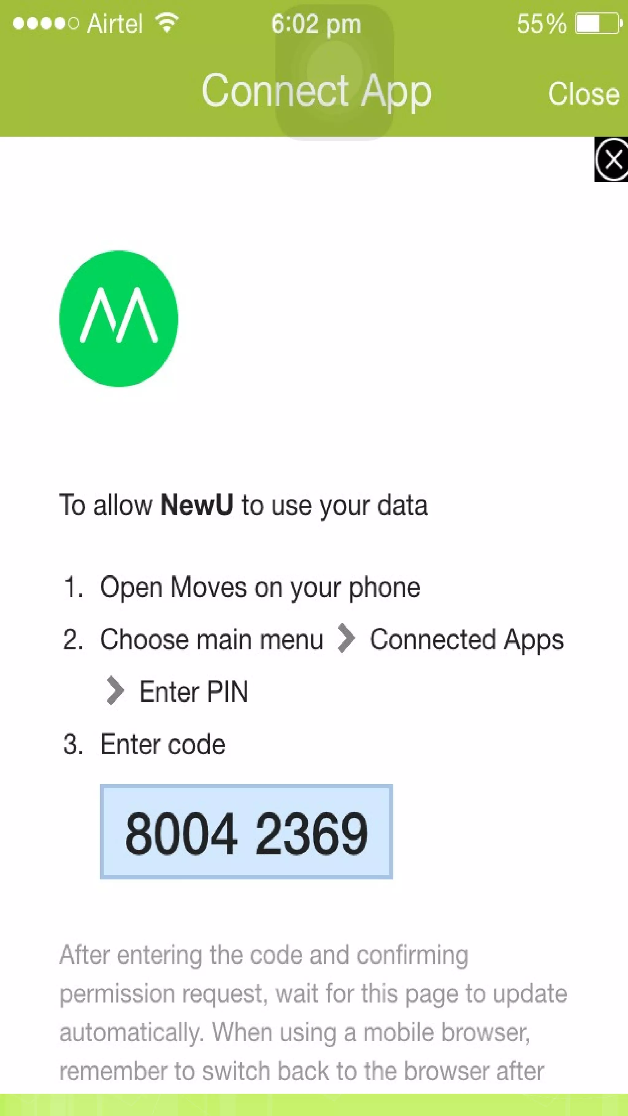 How to Connect Moves App with NewU