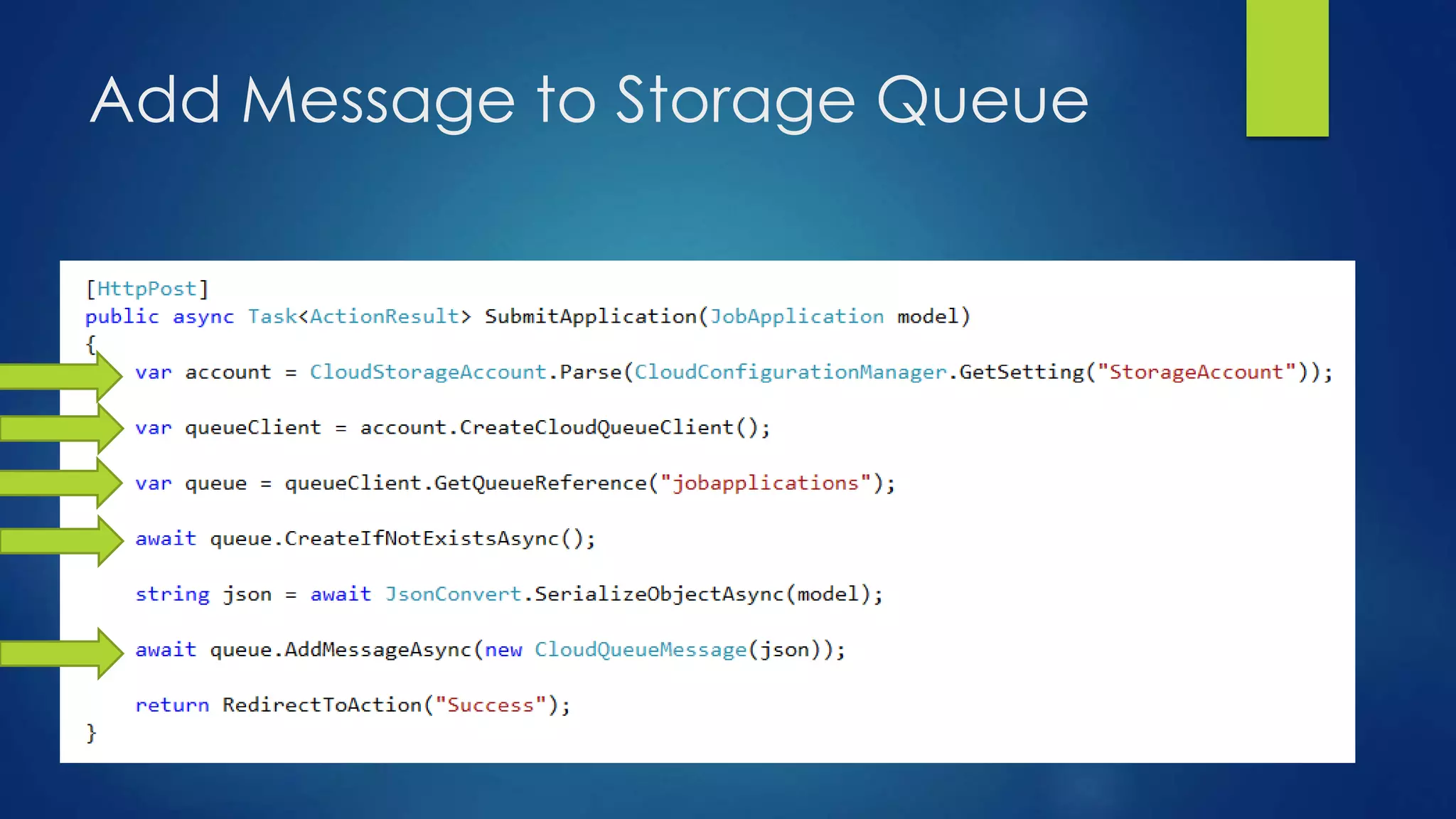 Add Message to Storage Queue
 