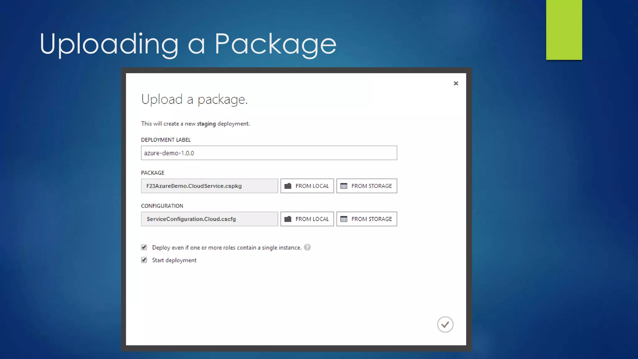Uploading a Package
 