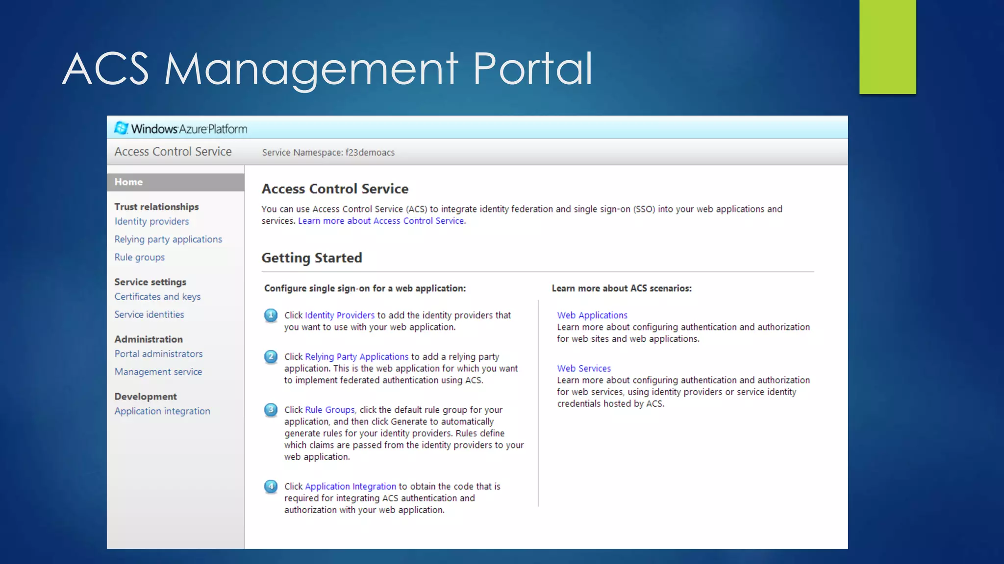 ACS Management Portal
 