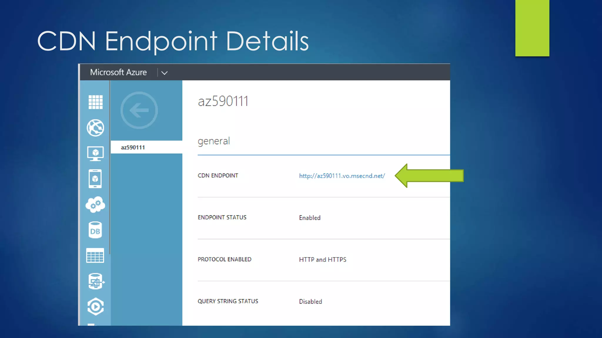 CDN Endpoint Details
 