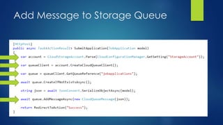 Add Message to Storage Queue
 