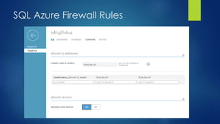 SQL Azure Firewall Rules
 