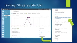Finding Staging Site URL
 