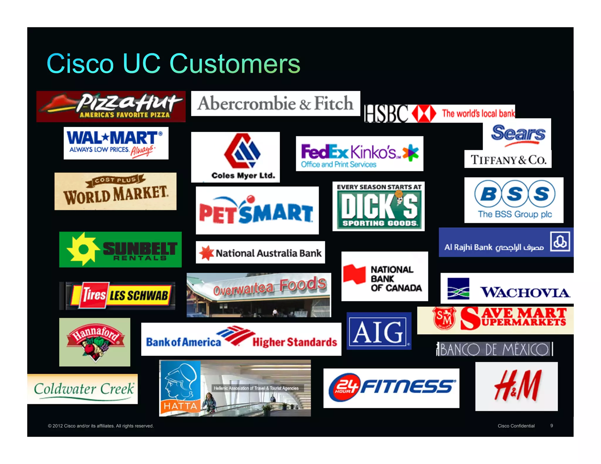 © 2012 Cisco and/or its affiliates. All rights reserved.   Cisco Confidential   9
 