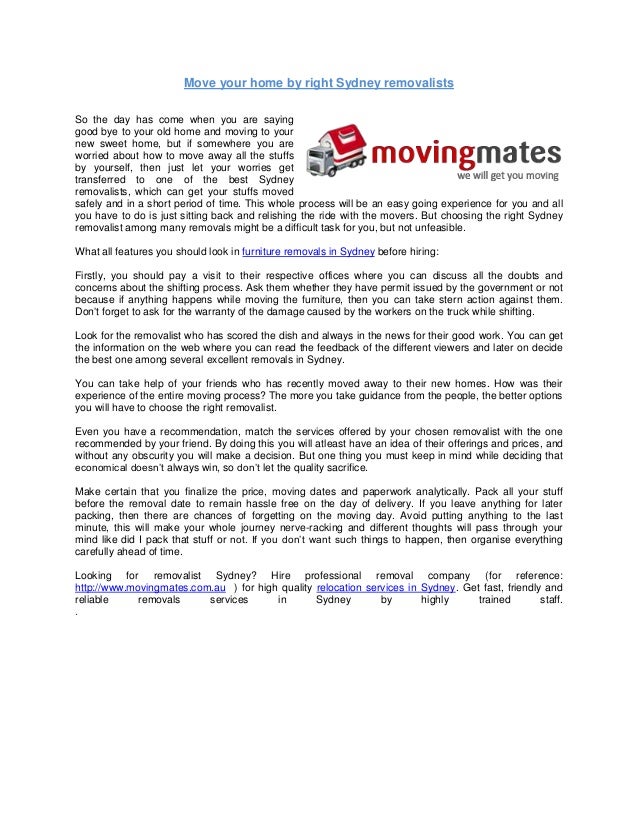 Professional Home & Office Moving Company Marsfield