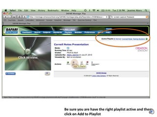 Be sure you are have the right playlist active and then click on Add to Playlist
