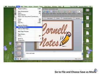 Go to File and Choose Save as Movie