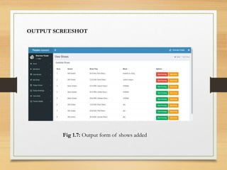 Fig 1.7: Output form of shows added
OUTPUT SCREESHOT
 