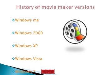 Windows me  Windows 2000 Windows XP Windows Vista  Windows 7 