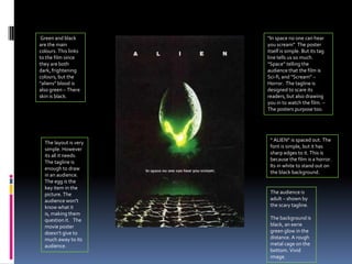 This movie poster for Mega mind is for all ages. Its an animated film, showing no signs of adult only content.Its not only for children, because they have added “Ferrell vs. Pitt” relating to the actors voices used in the film. Adults can relate to it. Its also a comic line. Showing the film will be amusing and of the comedy genre.   “The superhero movie will never be the same “ is the tagline to this movie poster.  It shows us its a superhero movie and also relates to the image shown.  We see the hero and the villain. “Ferrell vs. Pitt.”  The layout is a little different. The characters are the most important. The tagline is too.  Both of them.  The characters are what you see first. They have big heads – maybe a inside joke about the actors used.  Colours used are simple – Blue, black and white.  The font is specialised for the movie (title) but the taglines etc is basic but bold. It stands out. “Dream works” is shown above it. Giving it a link to its institution. 