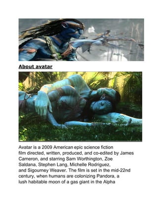 Zoe Saldana Avatar Porn - Assignment of Movie Review(Avatar) | PDF