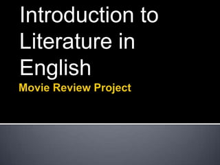 Introduction to
Literature in
English
 