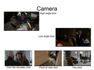 Camera High angle shot Low angle shot Over the shoulder shot Two shot Point of view shot 