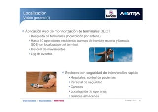 w ß¿-¬®¿ ó îðïï íë
ß°´·½¿½·-² ©»¾ ¼» ³±²·¬±®·¦¿½·-² ¼» ¬»®³·²¿´»- ÜÛÝÌ
‹ Þ&-¯«»¼¿ ¼» ¬»®³·²¿´»- ø´±½¿´·¦¿½·-² °±® ¿²¬»²¿÷
‹ Ø¿-¬¿ ïð ±°»®¿¼±®»- ®»½·¾·»²¼± ¿´¿®³¿- ¼» ¸±³¾®» ³«»®¬± § ´´¿³¿¼¿
ÍÑÍ ½±² ´±½¿´·¦¿½·-² ¼»´ ¬»®³·²¿´
‹ Ø·-¬±®·¿´ ¼» ³±ª·³·»²¬±-
‹ Ô±¹ ¼» »ª»²¬±-
Ô±½¿´·¦¿½·-²
Ê·-·-² ¹»²»®¿´ ø×÷
Í»½¬±®»- ½±² -»¹«®·¼¿¼ ¼» ·²¬»®ª»²½·-² ®?°·¼¿
‹Ø±-°·¬¿´»-æ ½±²¬®±´ ¼» °¿½·»²¬»-
‹Ð»®-±²¿´ ¼» -»¹«®·¼¿¼
‹Ý?®½»´»-
‹Ô±½¿´·¦¿½·-² ¼» ±°»®¿®·±-
‹Ù®¿²¼»- ¿´³¿½»²»-
 