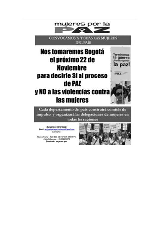 Movilizacion mujeres por la Paz, 22 noviembre Bogotá