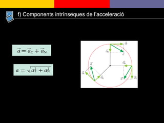 f) Components intrínseques de l’acceleració 