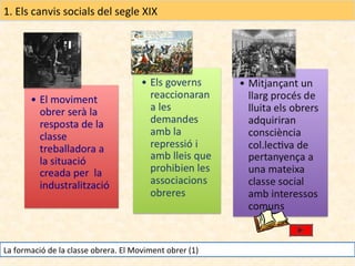 1. Els canvis socials del segle XIX

La formació de la classe obrera. El Moviment obrer (1)

 