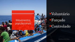 Movimentos
populacionais
Voluntário
Forçado
Controlado
Elaborado por Rodrigo Baglini
 