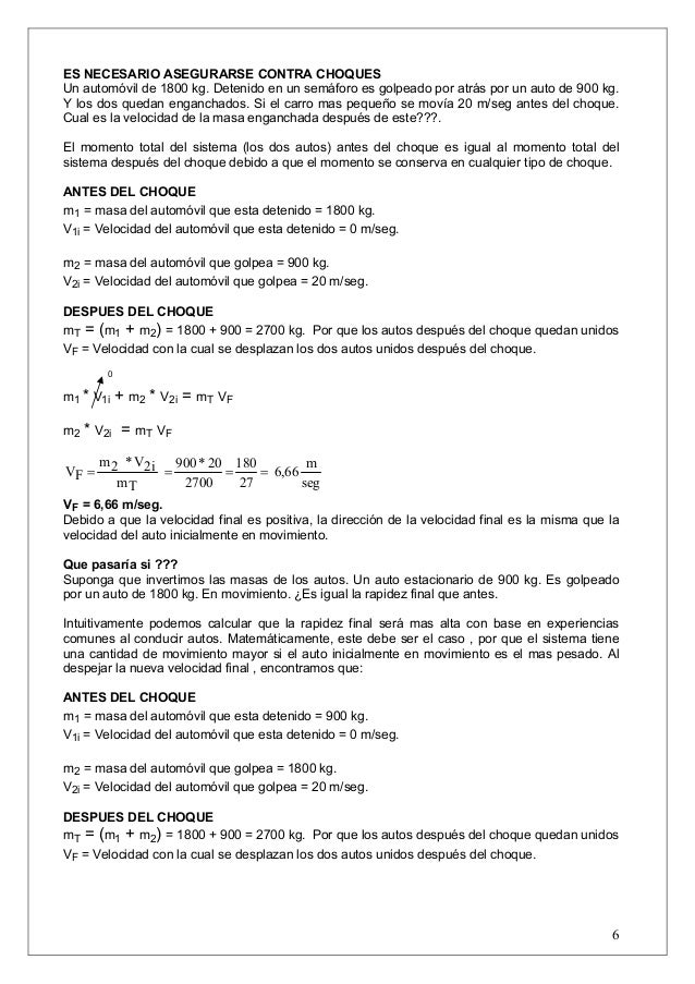 movimiento lineal choques