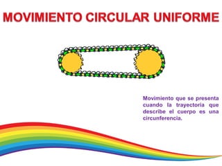 Movimiento que se presenta
cuando la trayectoria que
describe el cuerpo es una
circunferencia.
 