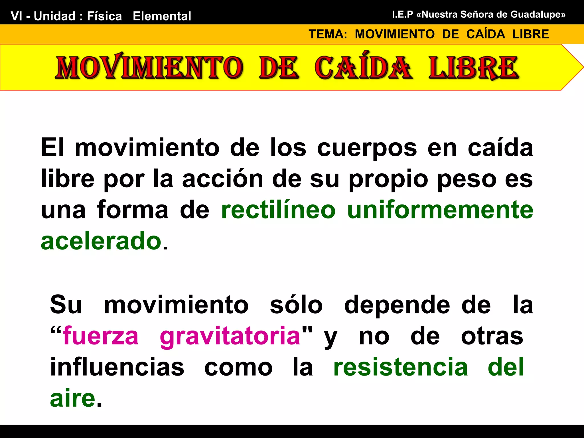 Movimiento de caída libre | PPT