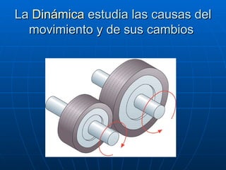 La  Dinámica  estudia las causas del movimiento y de sus cambios  