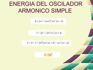 ENERGIA DEL OSCILADOR
  ARMONICO SIMPLE
 
