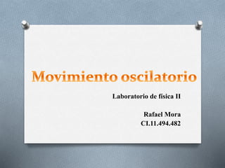 Laboratorio de física II
Rafael Mora
CI.11.494.482
 