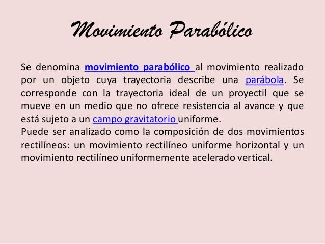 Resultado de imagen para que es movimiento parabolico