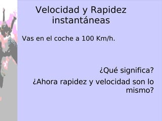 El espacio recorrido ¿Se recorre el mismo espacio viajando de Valencia a Barcelona que de Barcelona a Valencia? No importa la dirección No es una magnitud vectorial:   es una magnitud  escalar 